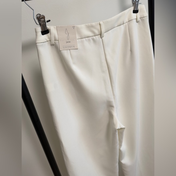 NWT Joie Cream Ivory Hi-Rise Straight Leg Pants | Size 6 | Minimalist Trouser - Picture 7 of 7